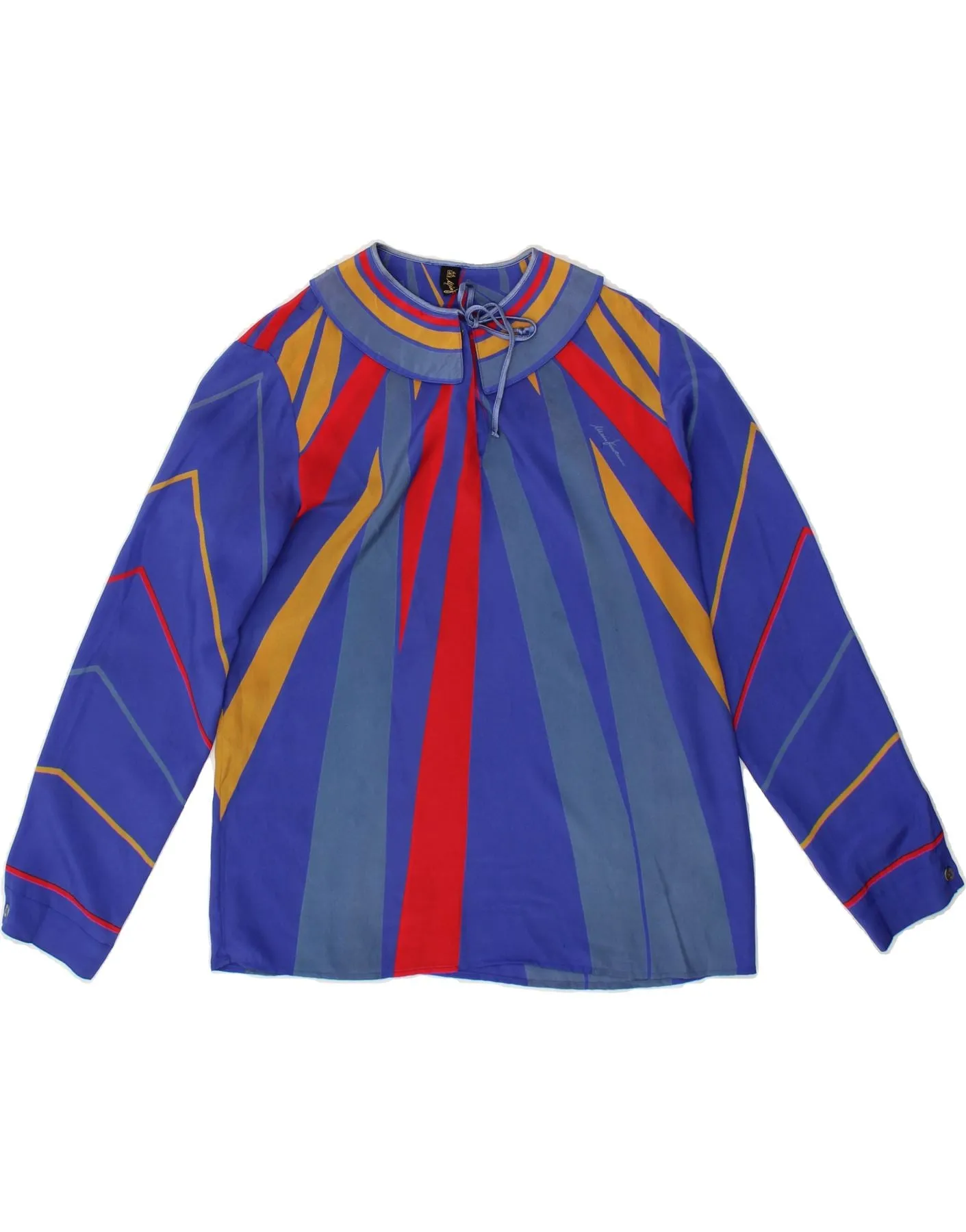 MARIO PUCCI CECCONI Womens Blouse Top IT 44 Medium Blue Striped