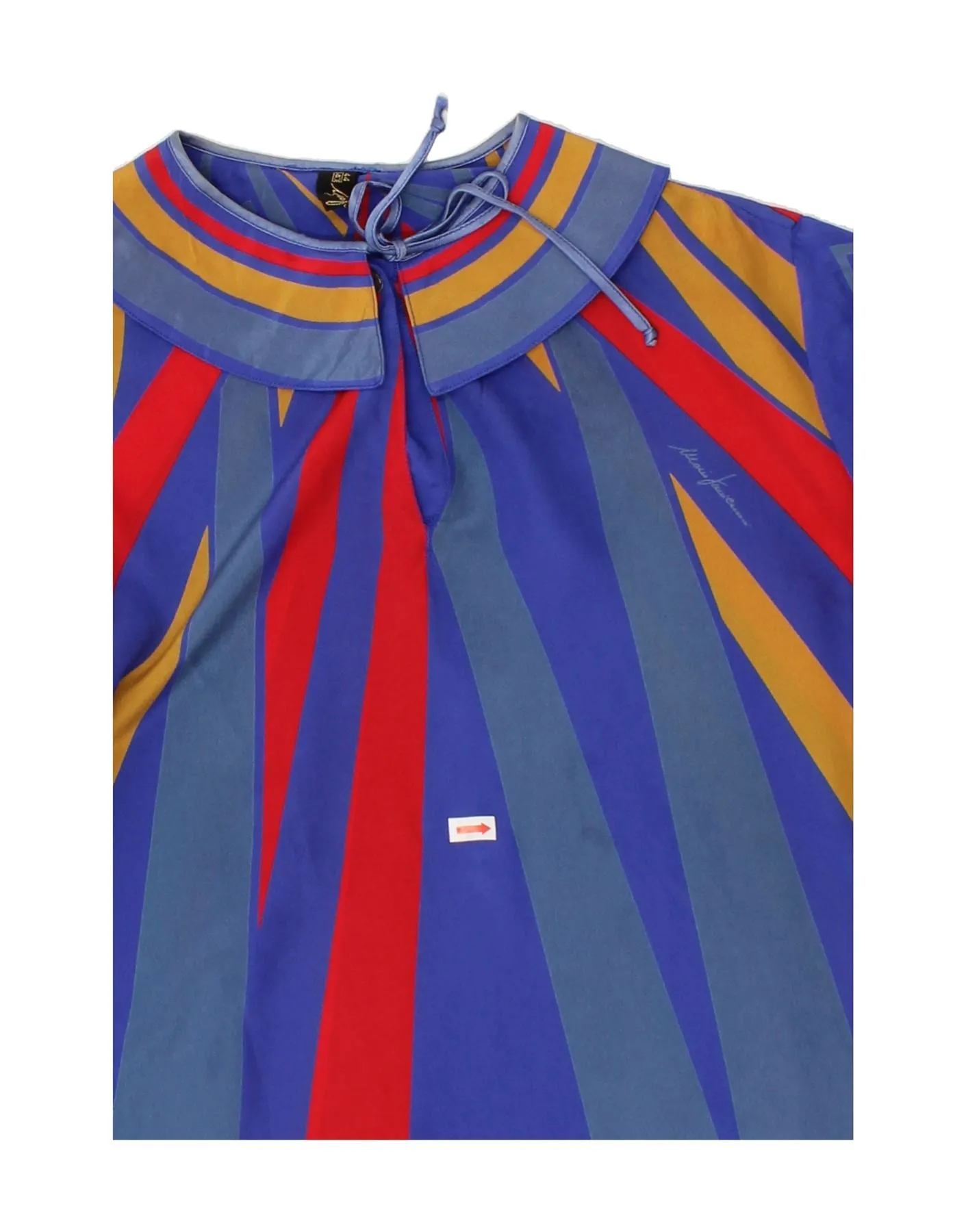 MARIO PUCCI CECCONI Womens Blouse Top IT 44 Medium Blue Striped