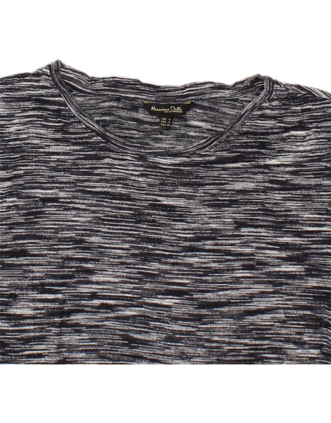 MASSIMO DUTTI Womens Longline Blouse Top UK 10 Small Grey Striped