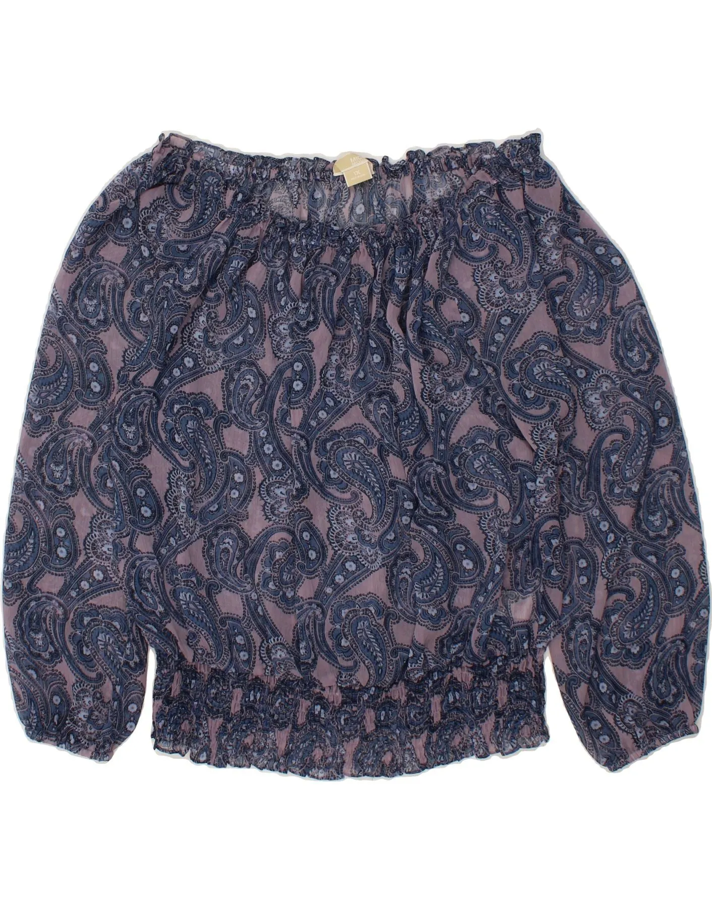 MICHAEL KORS Womens Oversized Blouse Top UK 18 XL Purple Paisley
