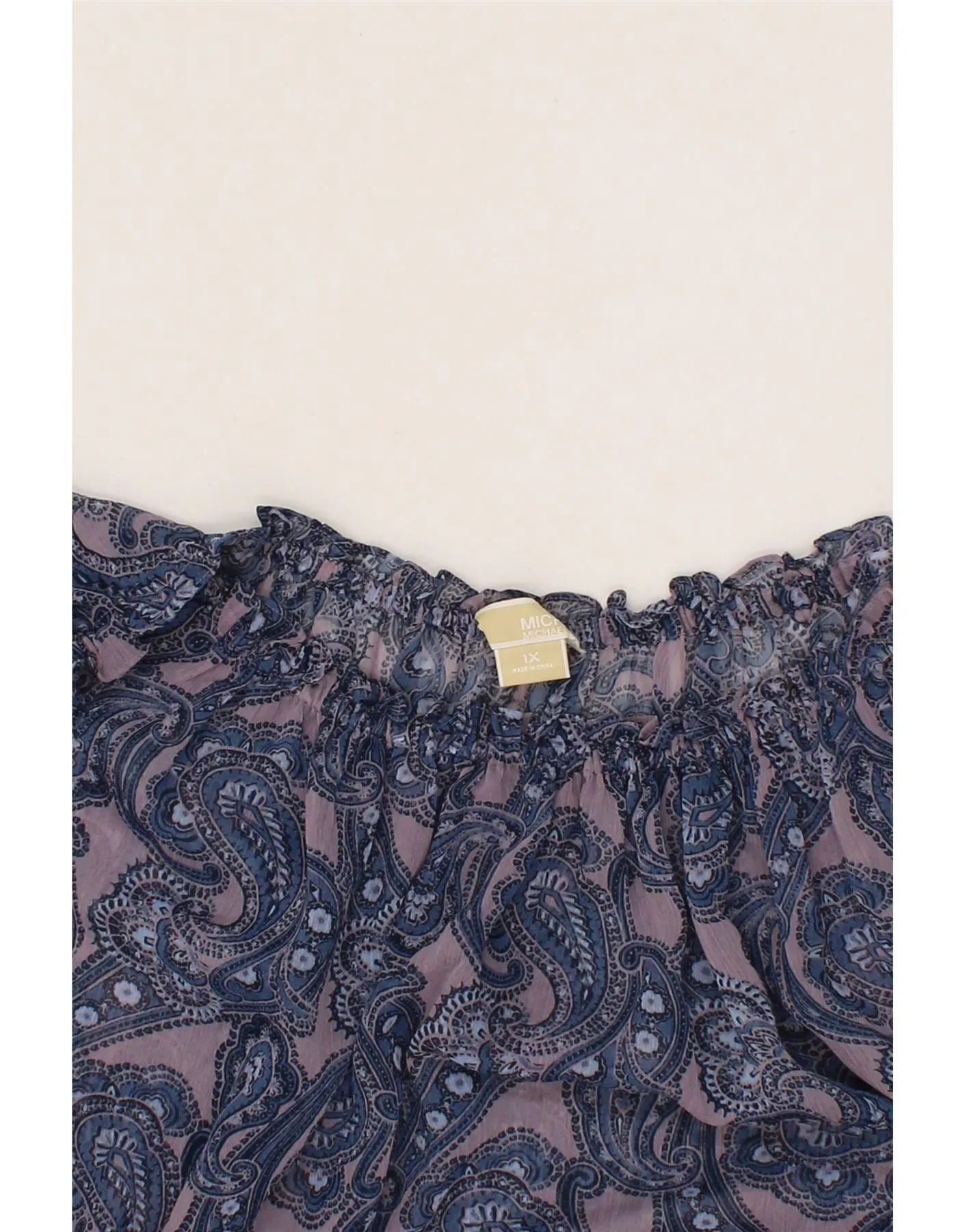 MICHAEL KORS Womens Oversized Blouse Top UK 18 XL Purple Paisley