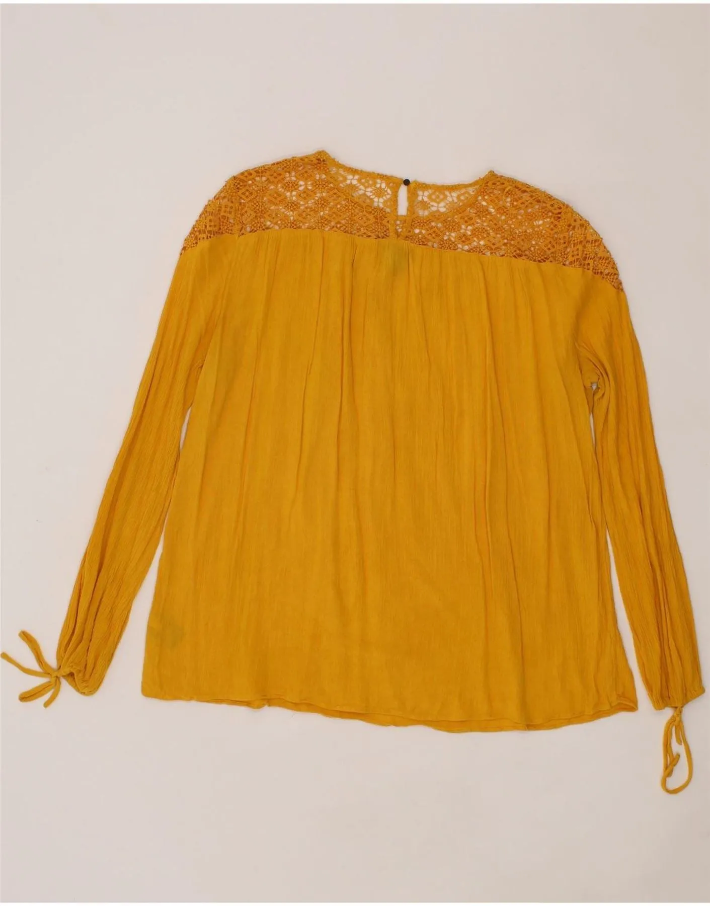 MOSSIMO Womens Long Sleeve Blouse Top UK 14 Medium Yellow Rayon