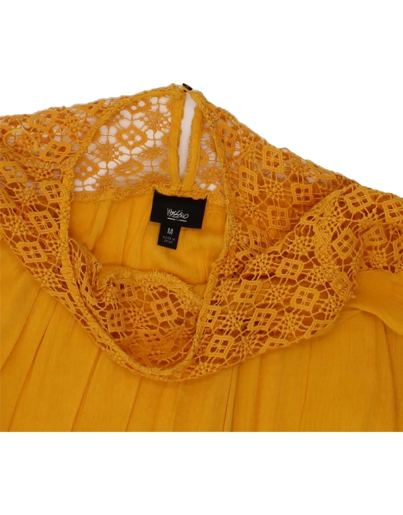 MOSSIMO Womens Long Sleeve Blouse Top UK 14 Medium Yellow Rayon