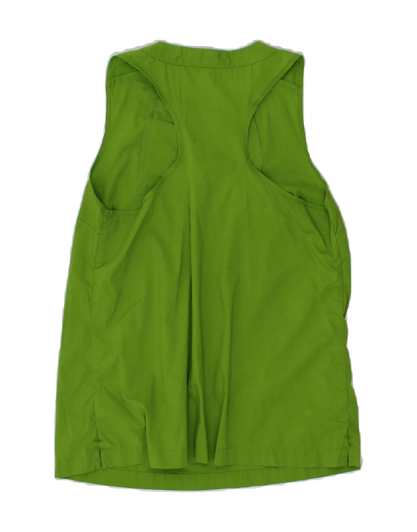 MOSSIMO Womens Ruffle Front Blouse Top UK 6 XS Green Cotton