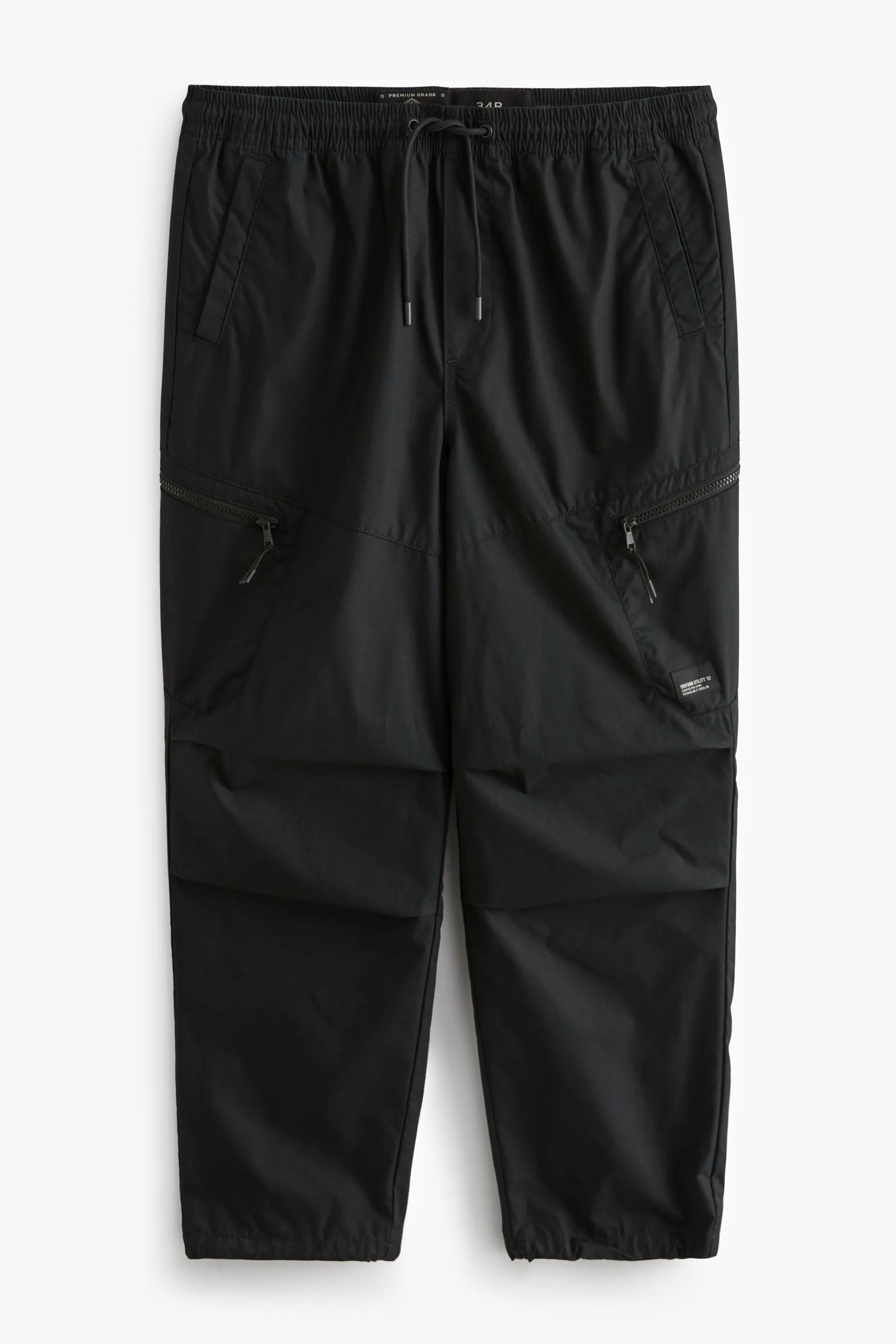 Nero  - Pantaloni cargo comoda con paracadutista