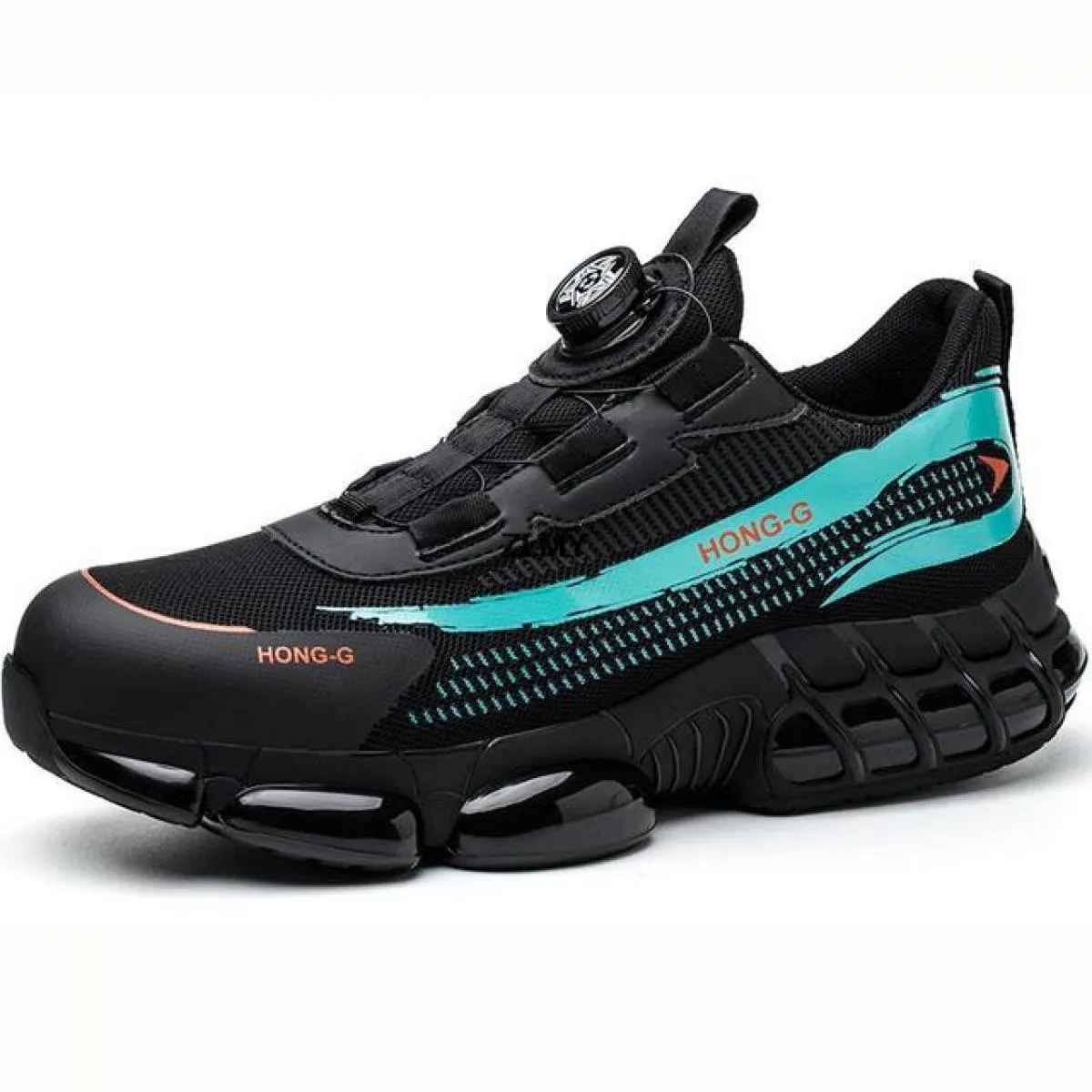 New Air Cushion Scarpe antinfortunistiche da uomo Sneaker con punta in acciaio Pulsante ruotato Stab Proof Anti Smash Stivali da