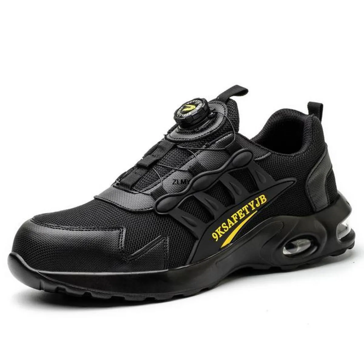 New Air Cushion Scarpe antinfortunistiche da uomo Sneaker con punta in acciaio Pulsante ruotato Stab Proof Anti Smash Stivali da
