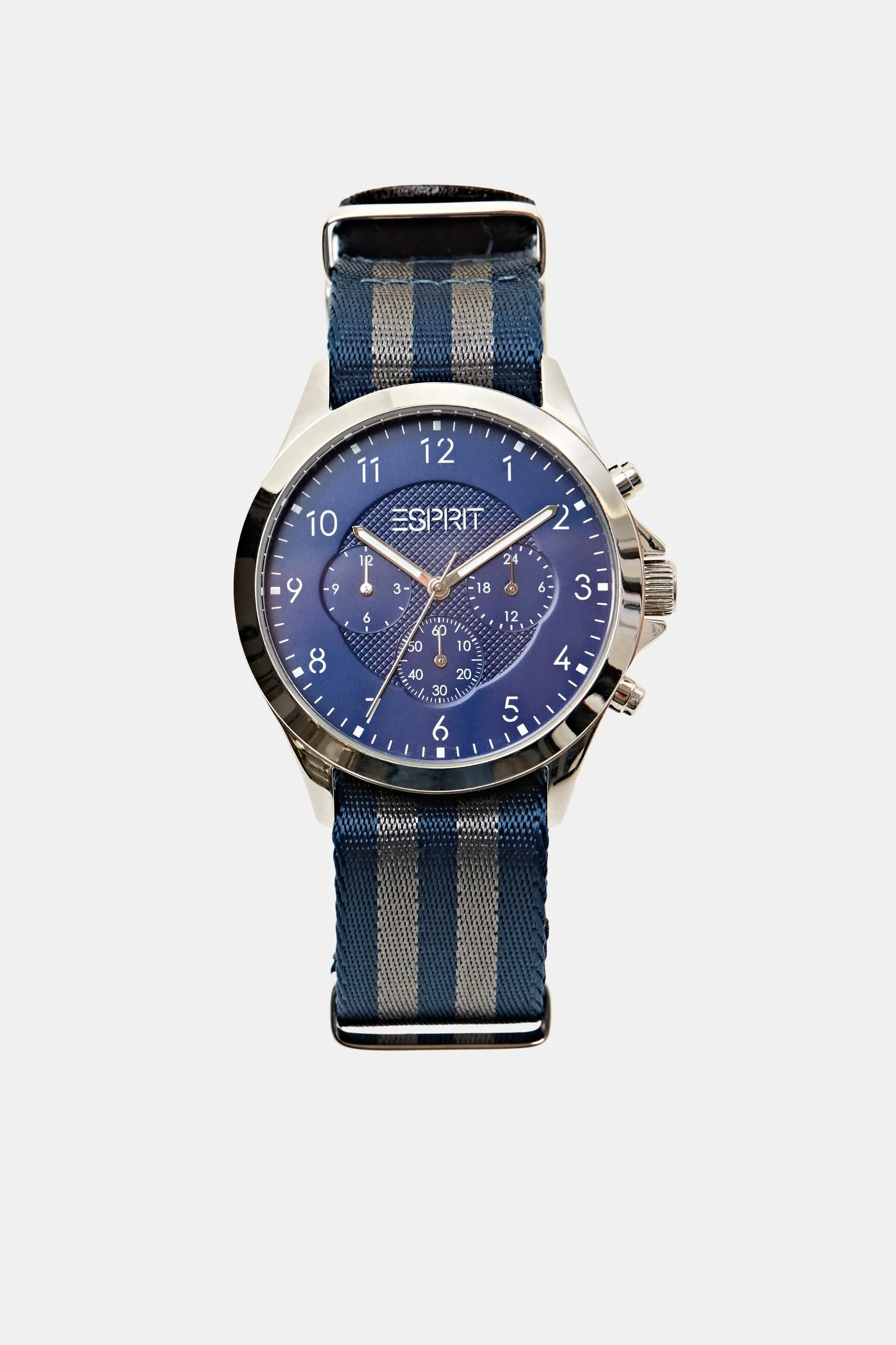 Orologio in acciaio con cinturino in tessuto
