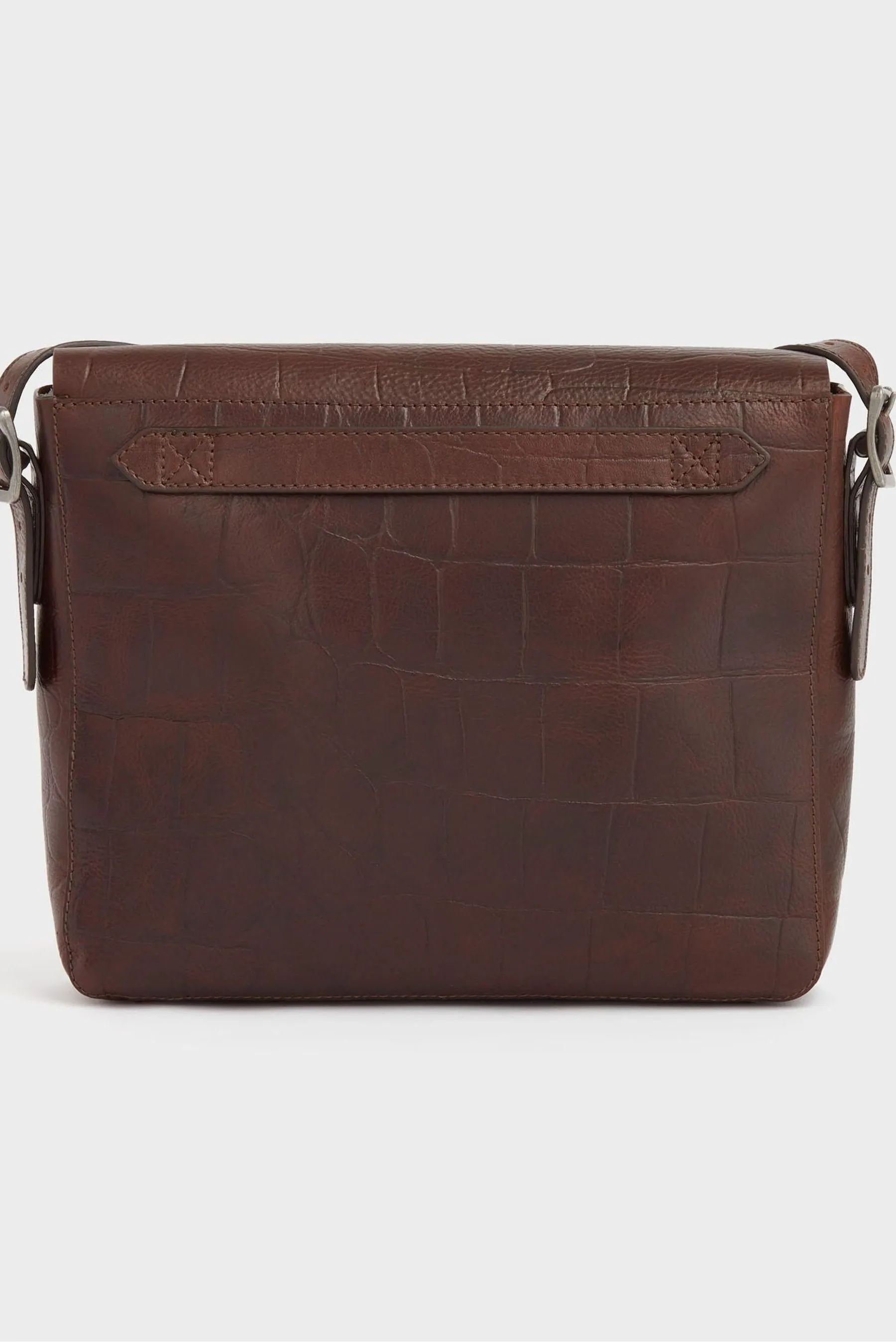 OSPREY LONDON - Brixton - Borsa a cartella in pelle cognac effetto coccodrillo