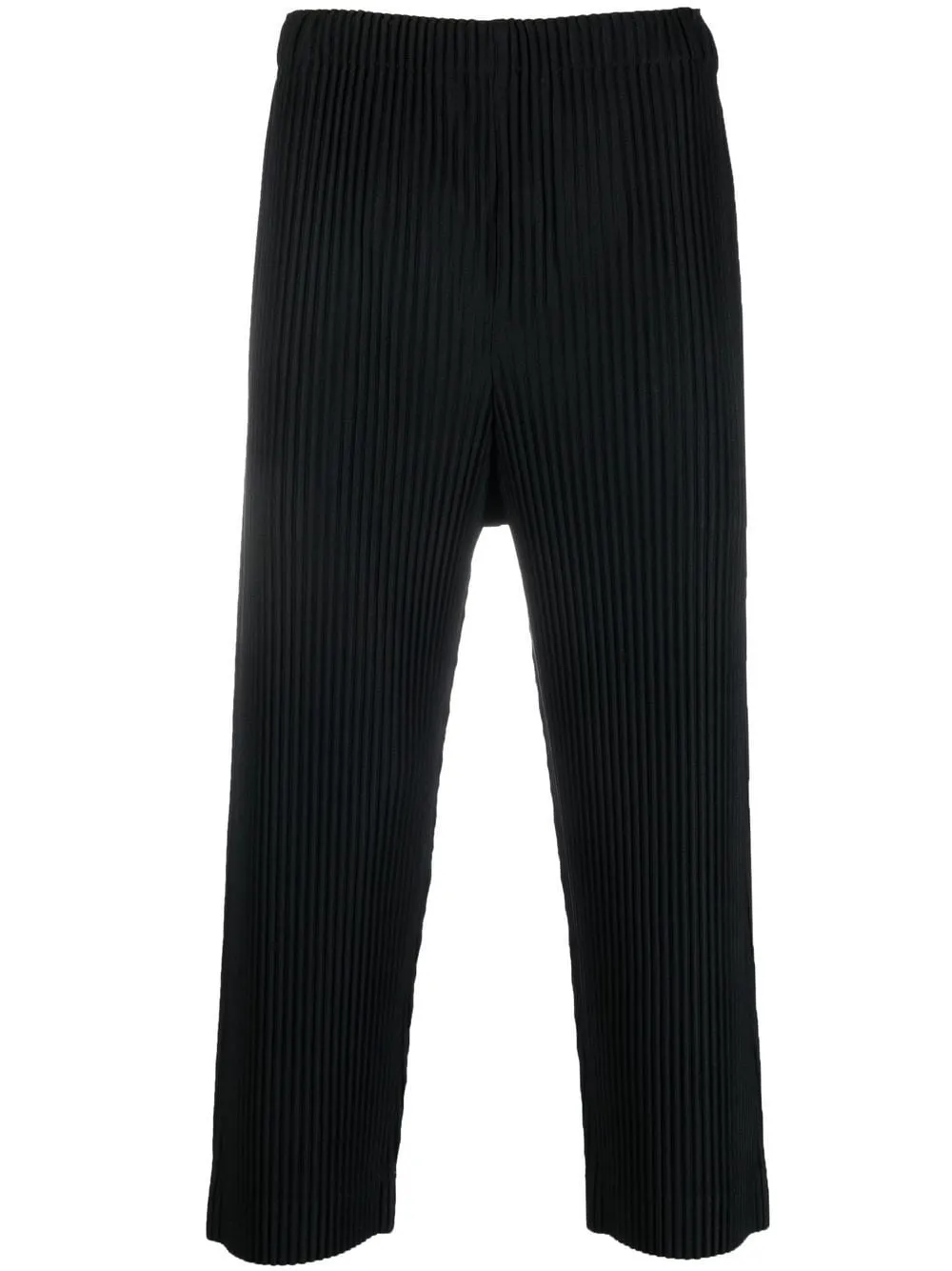 pantalone crop in tessuto plissé