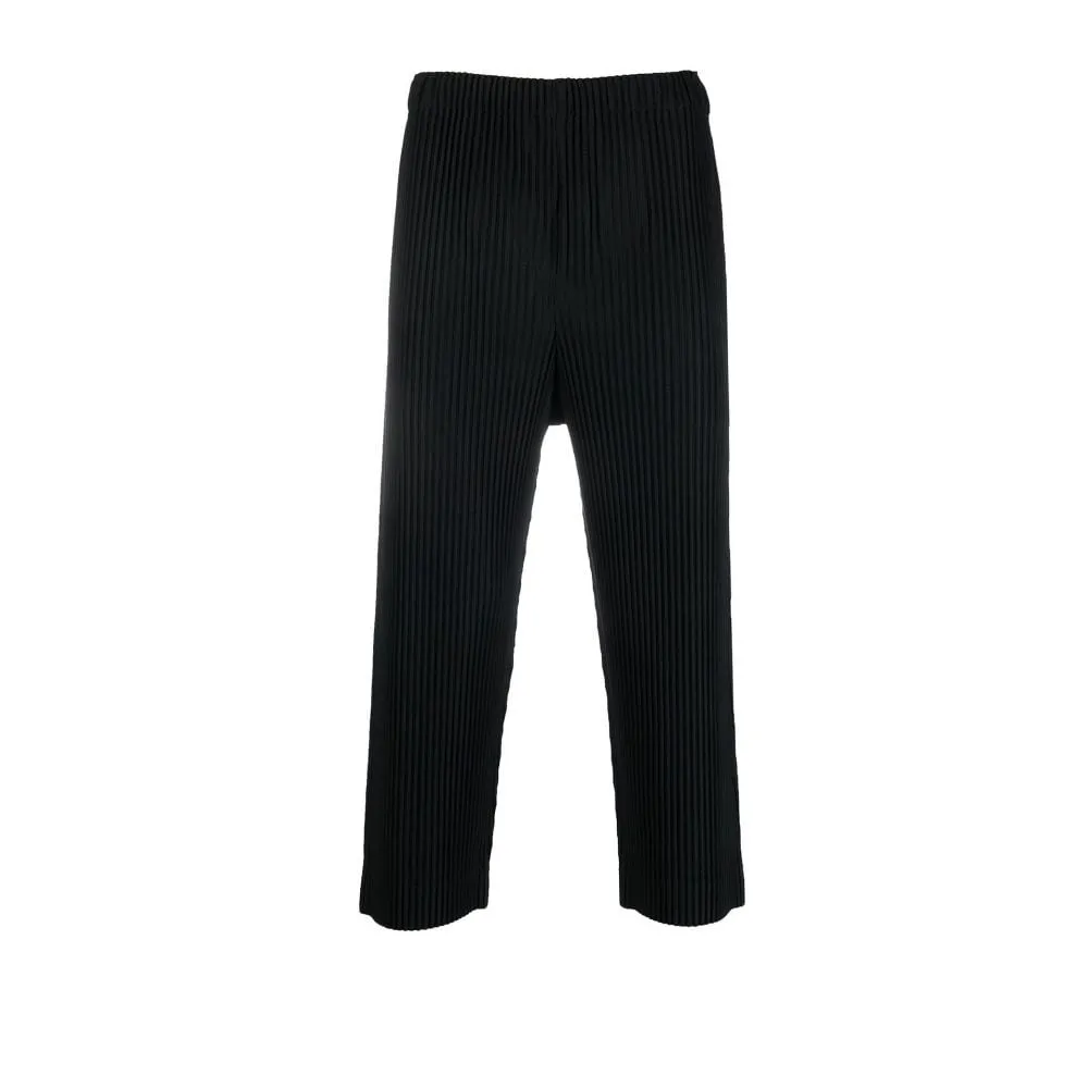 pantalone crop in tessuto plissé
