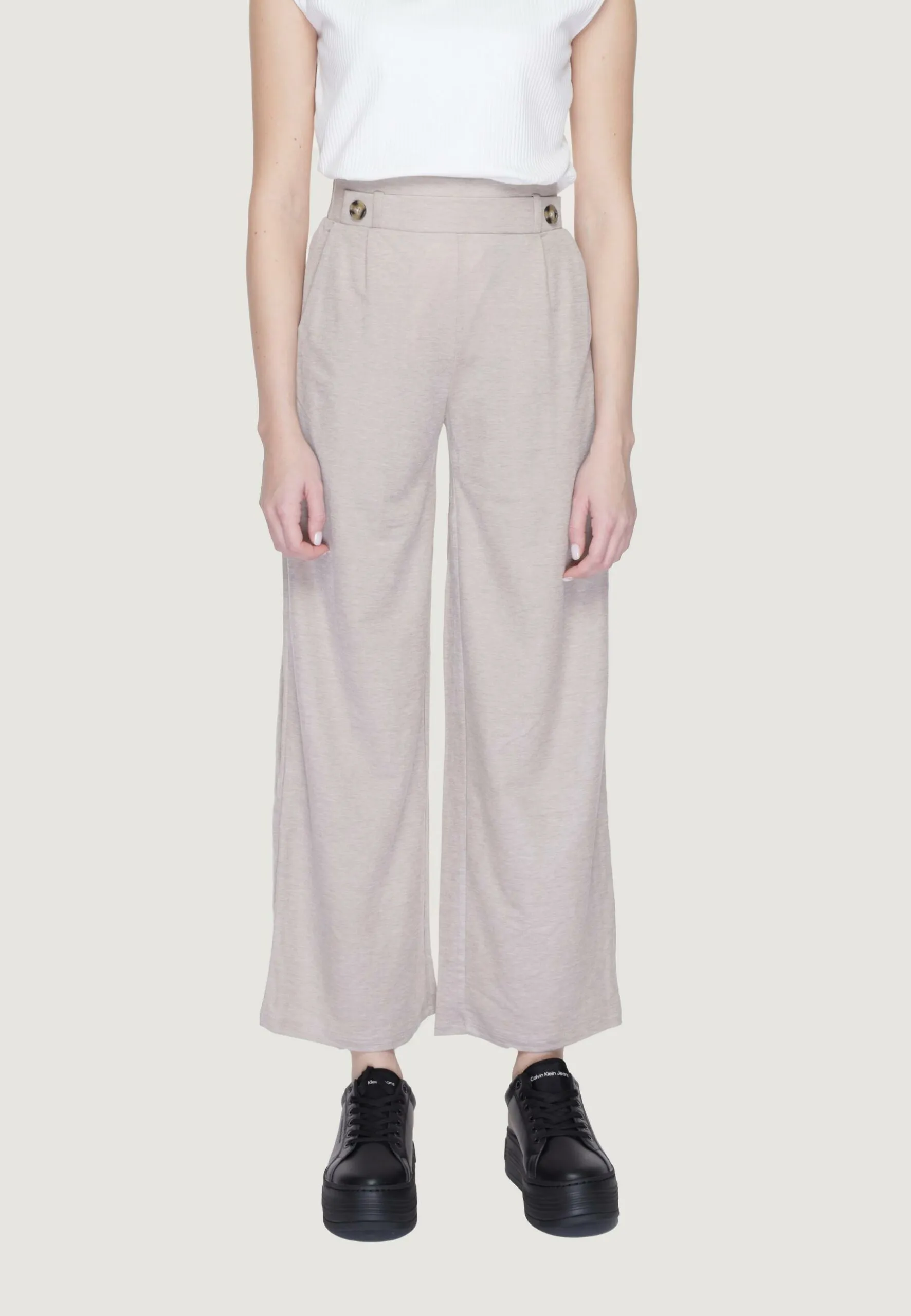 Pantaloni a palazzo Jacqueline De Yong Jdybirdie Geggo Long Jrs Noos Grigio Chiaro