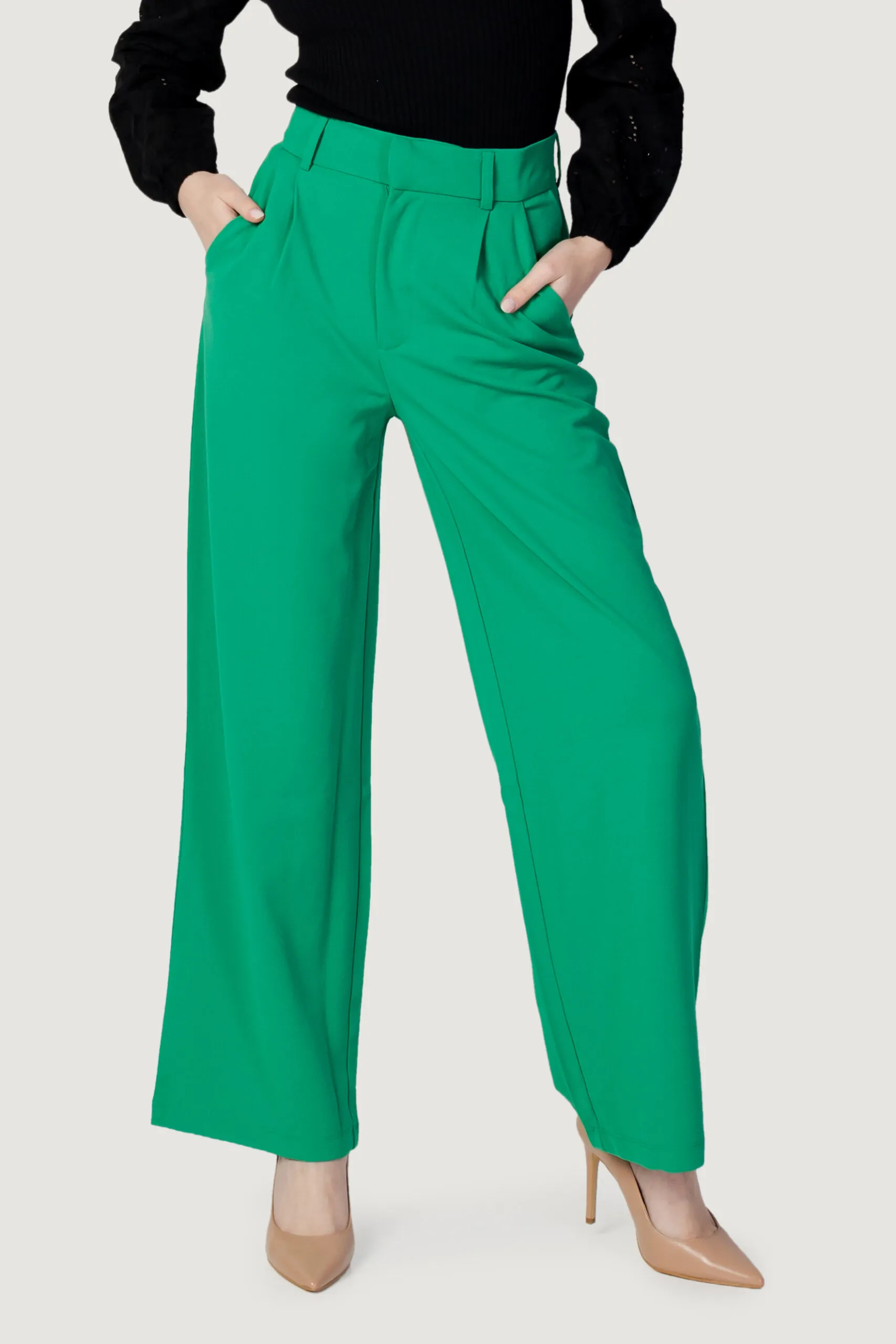 Pantaloni a palazzo Jacqueline de Yong jdycatia elsa wide jrs Verde