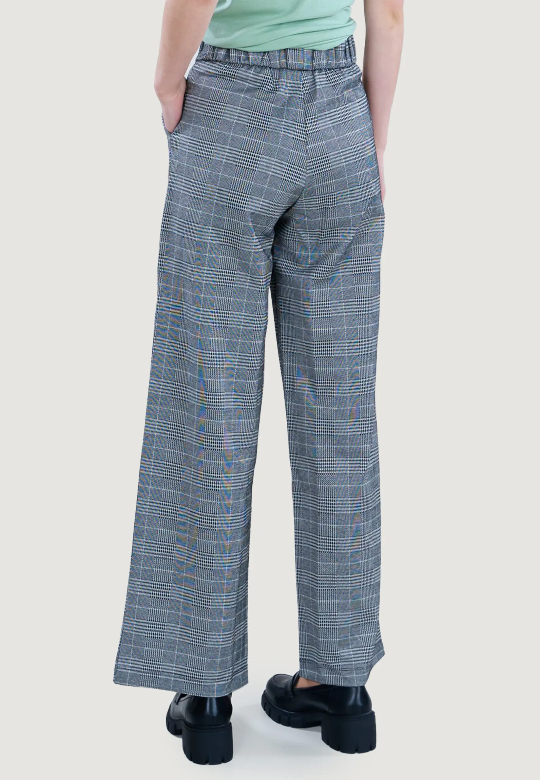 Pantaloni a palazzo Jacqueline De Yong JDYGEGGO MIA LONG CHECK PANT JRS Nero