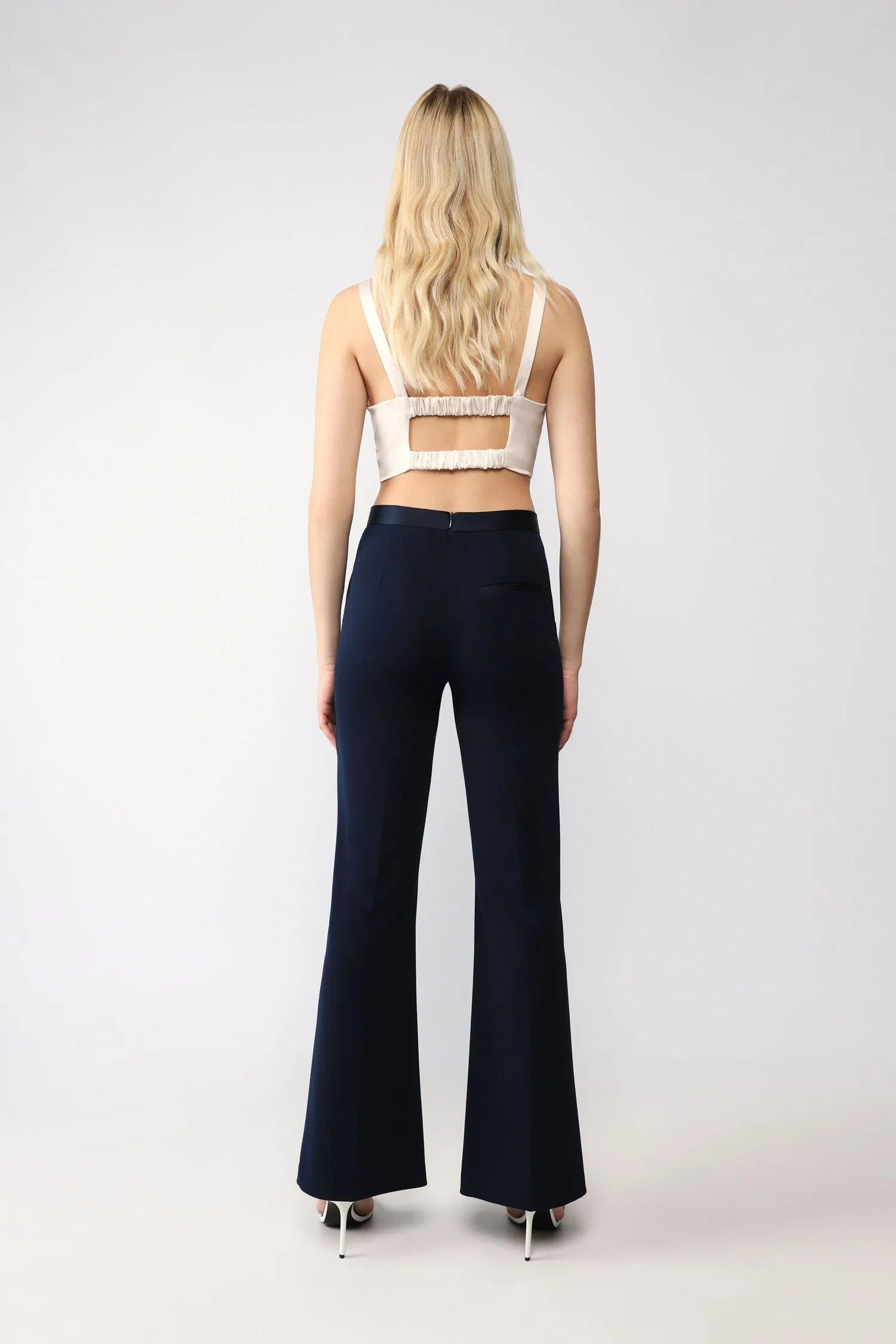 PANTALONI A PALAZZO MONOCOLOUR CON PIEGA STIRATA IMPERIAL