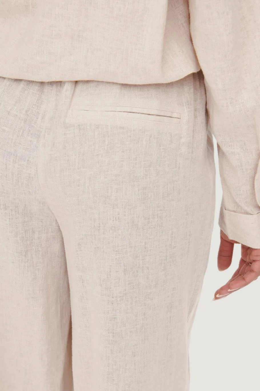 Pantaloni a palazzo Only ONLTOKYO HW LINEN BLEND ST PANT PNT NOOS Beige