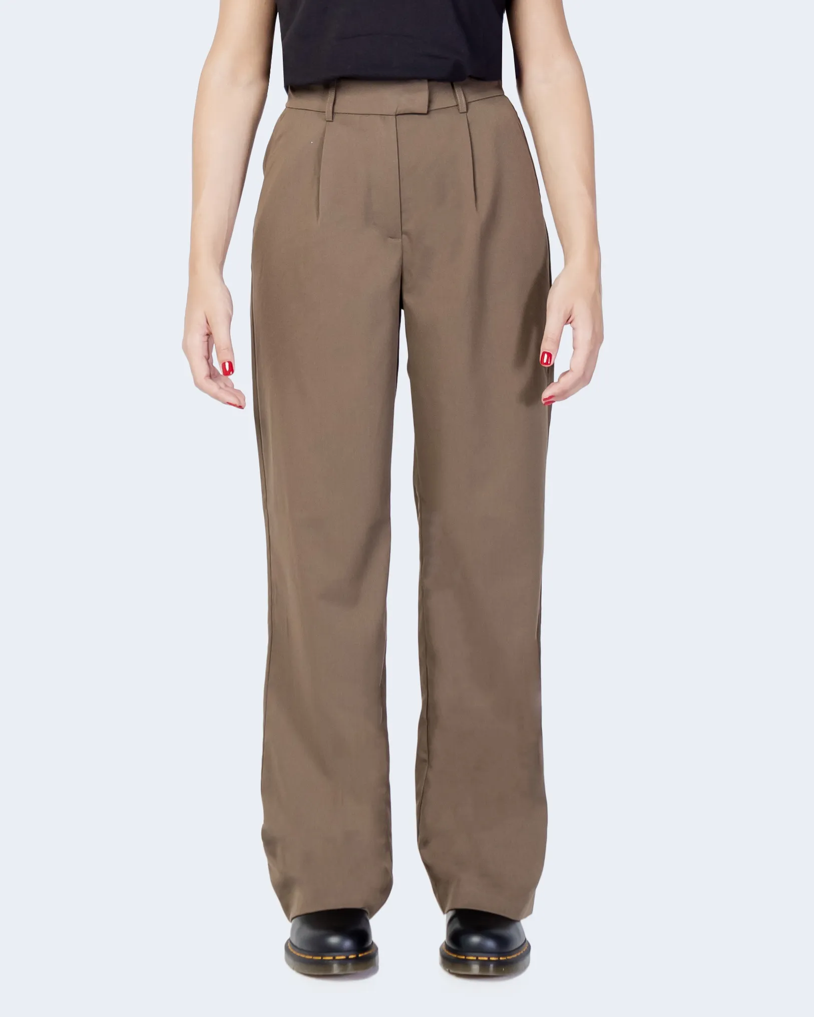 Pantaloni a palazzo Vila Clothes vijenna hw straight pant Marrone