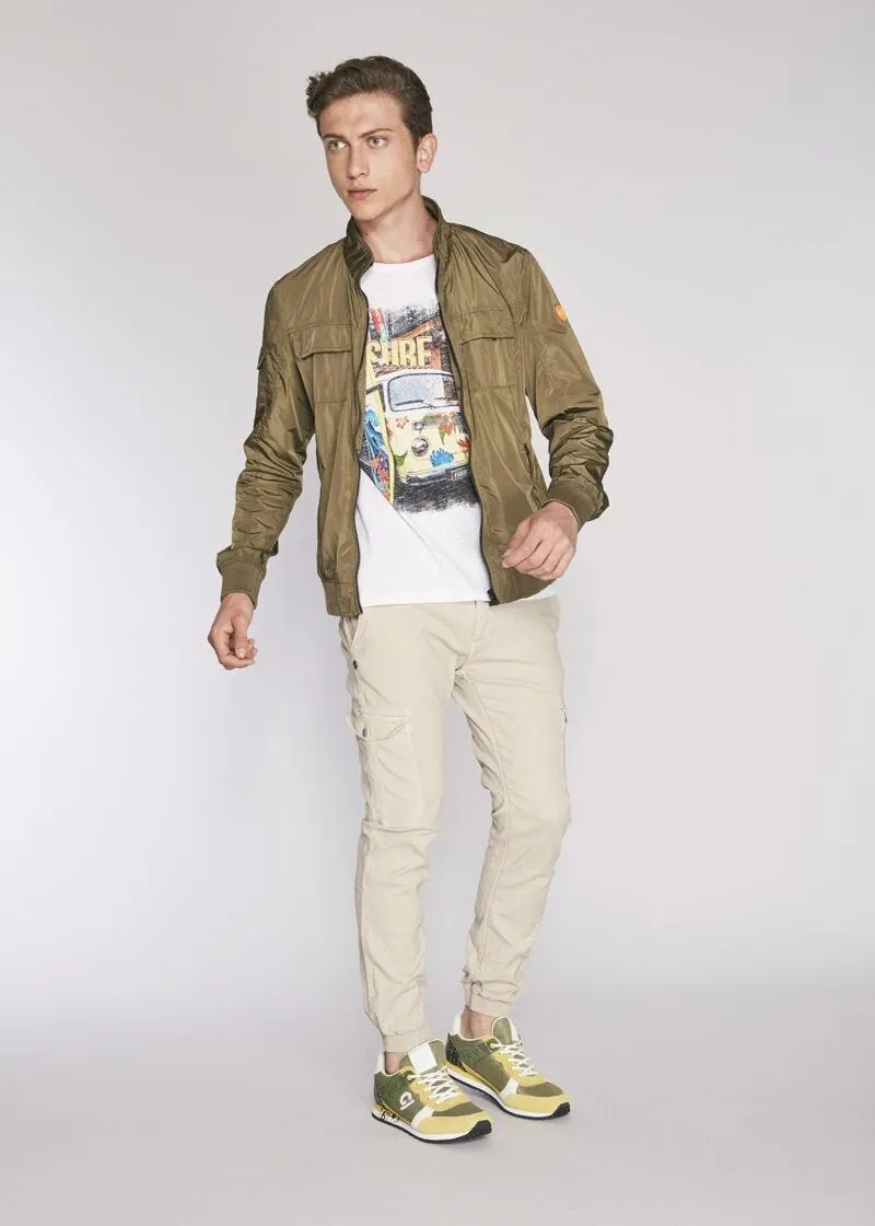 Pantaloni cargo con elastico al fondo