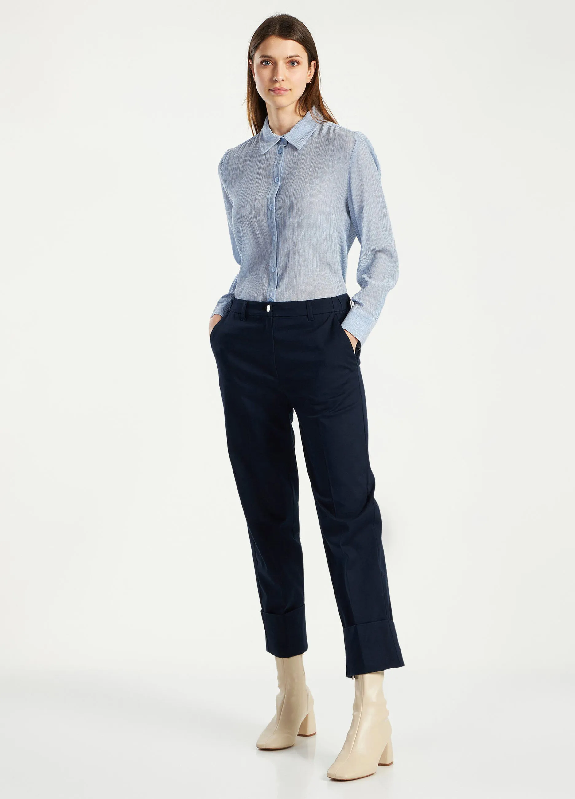 Pantaloni con risvolto donna