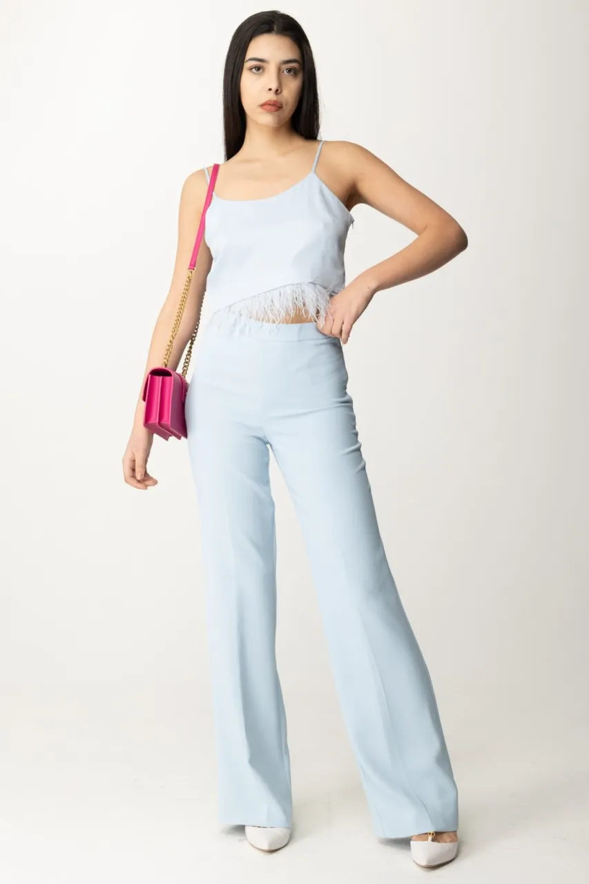 Pantaloni palazzo con piega BLUE TEAR