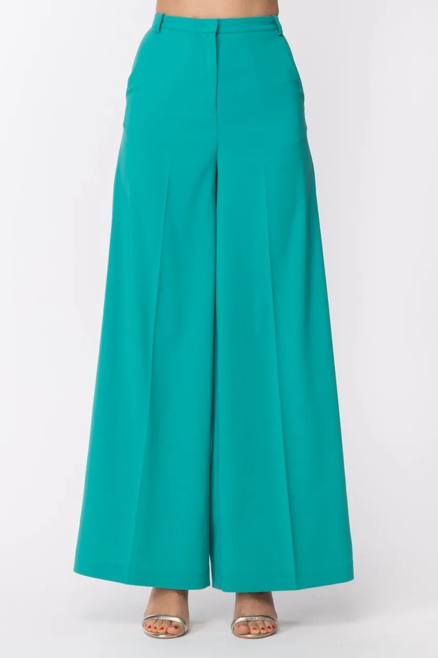 Pantaloni palazzo Illusion Green