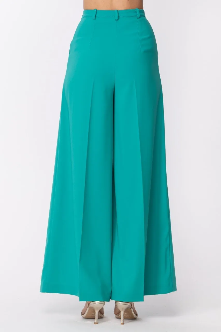 Pantaloni palazzo Illusion Green