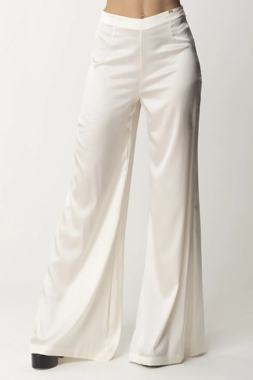 Pantaloni palazzo in crepe fluido Burro