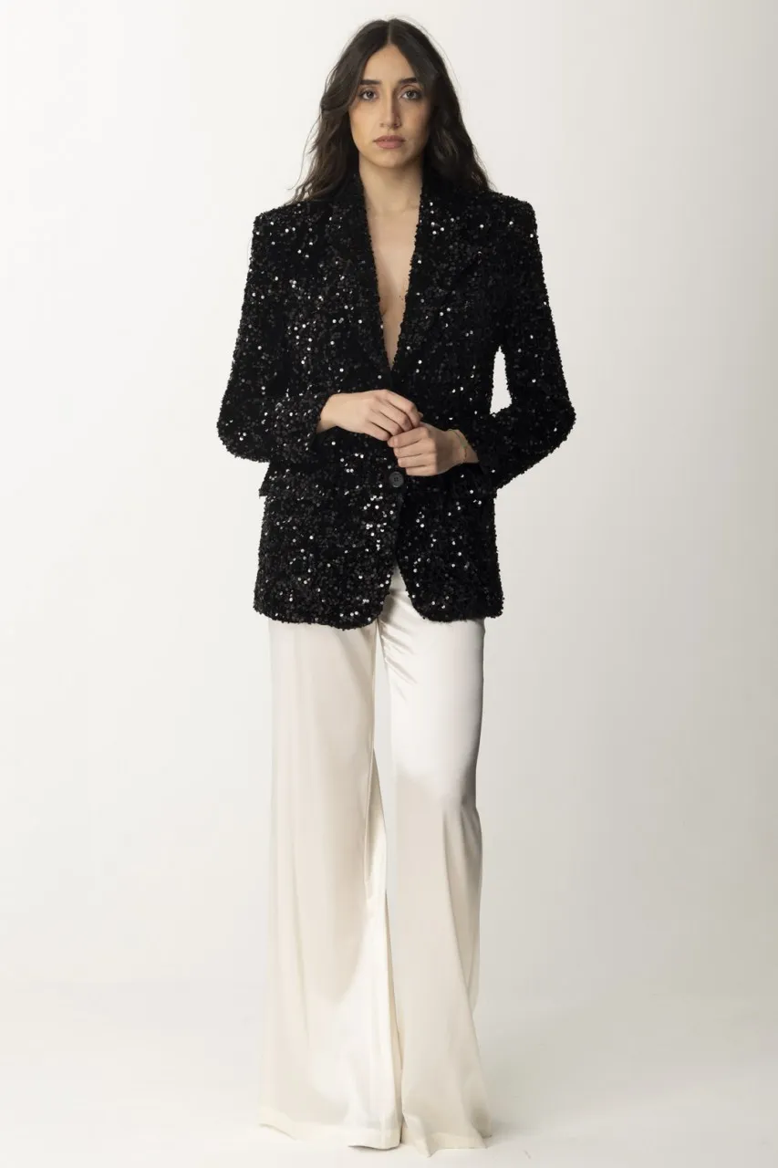 Pantaloni palazzo in crepe fluido Burro