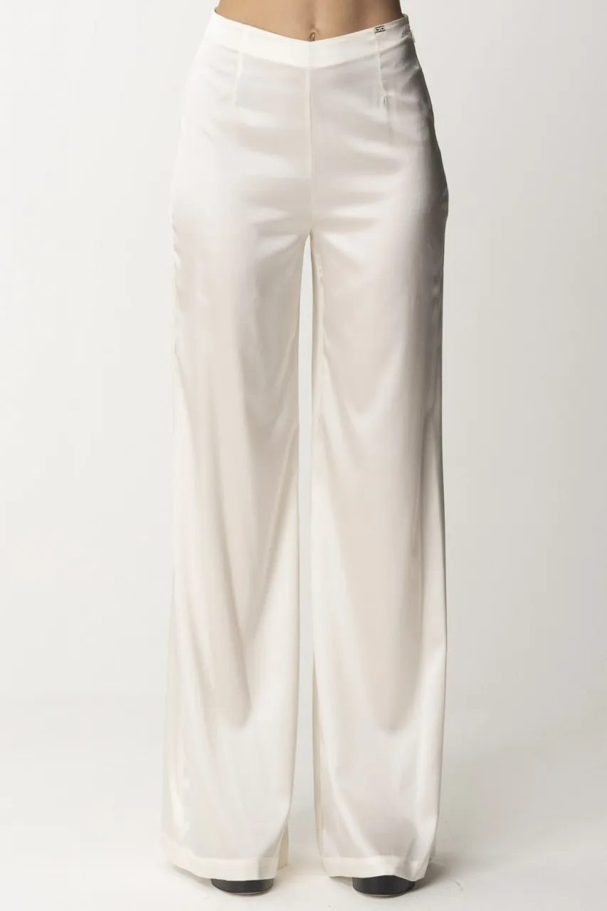Pantaloni palazzo in crepe fluido Burro