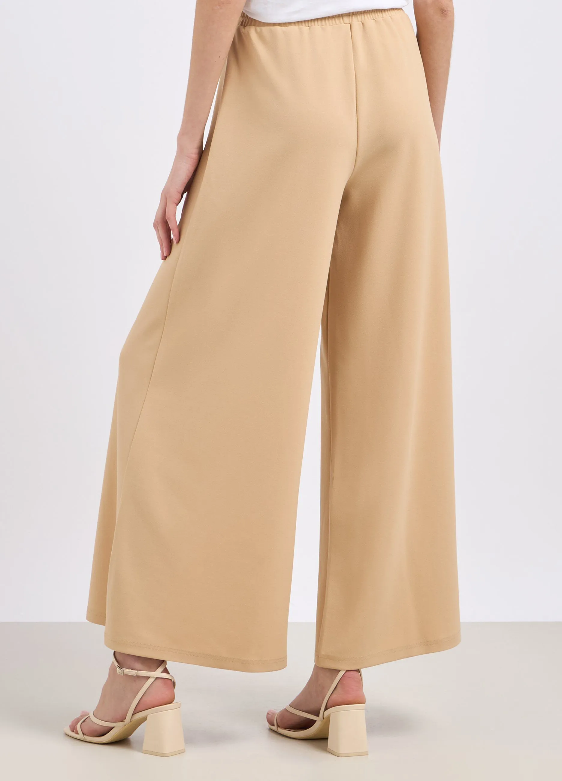Pantaloni palazzo in tessuto stretch donna