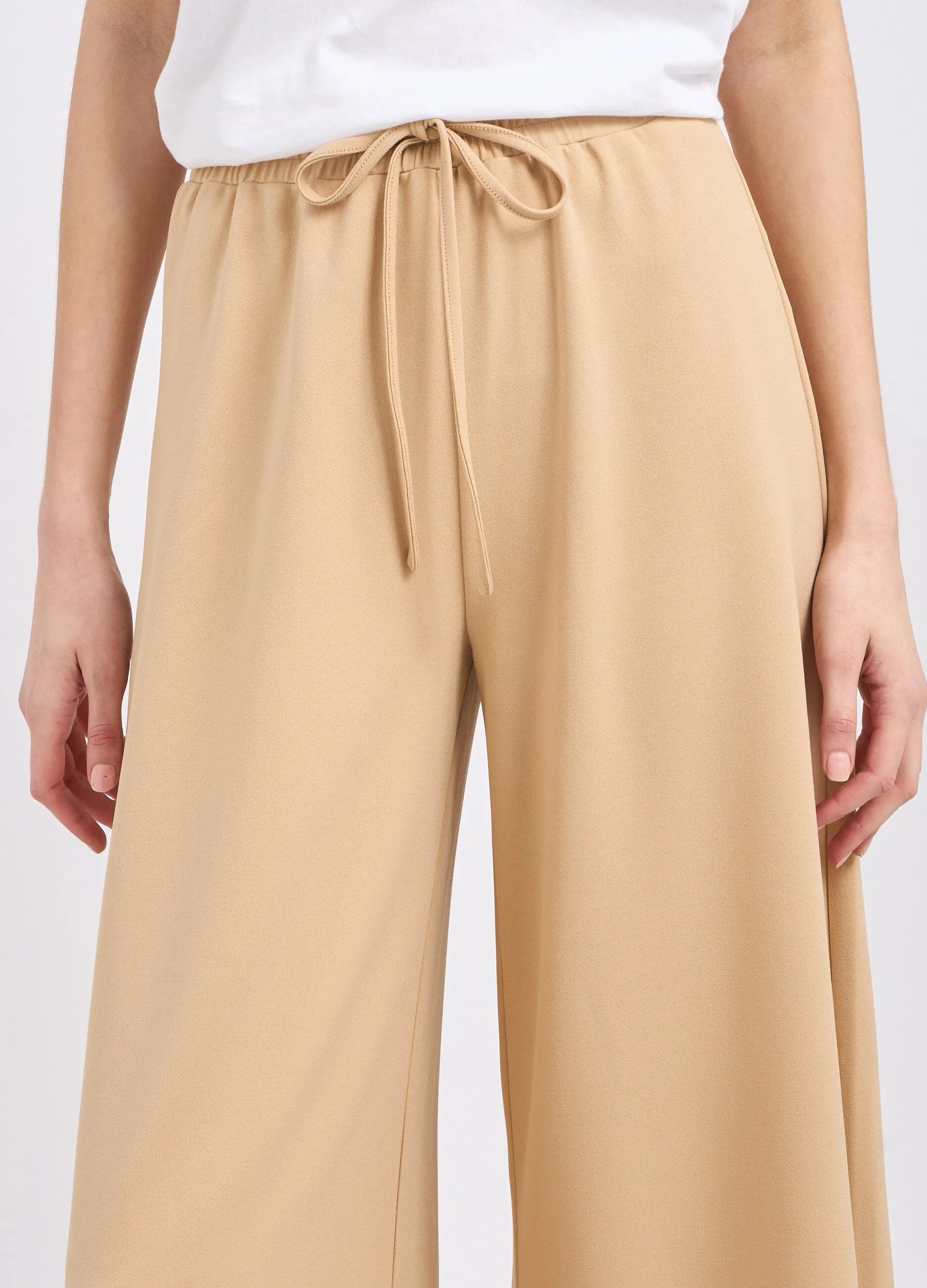 Pantaloni palazzo in tessuto stretch donna