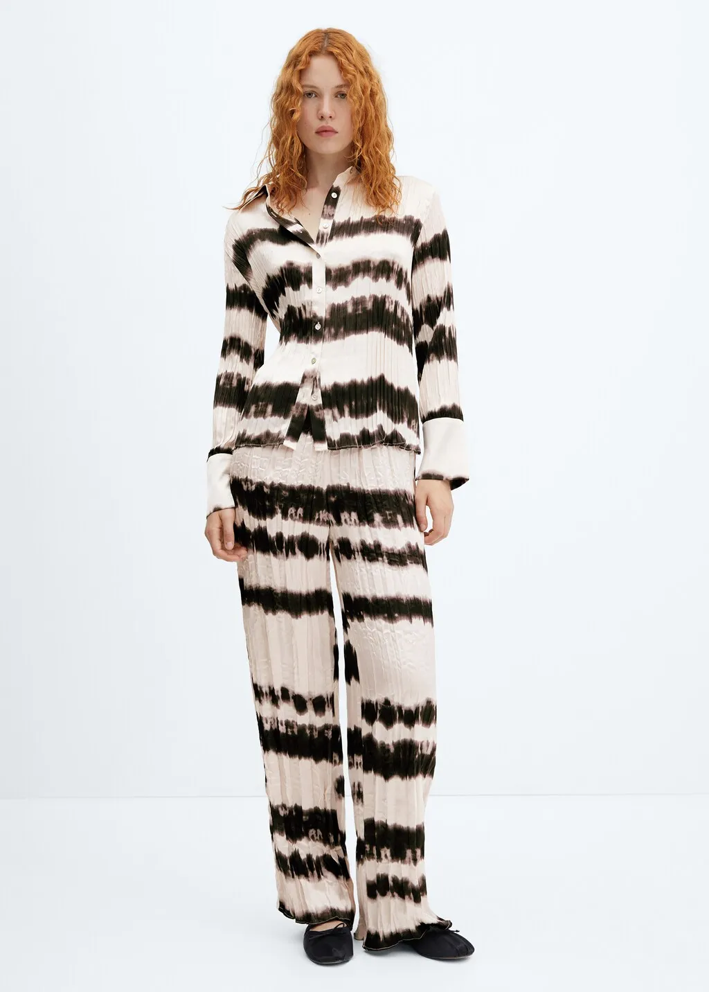 Pantaloni plissettati tie-dye