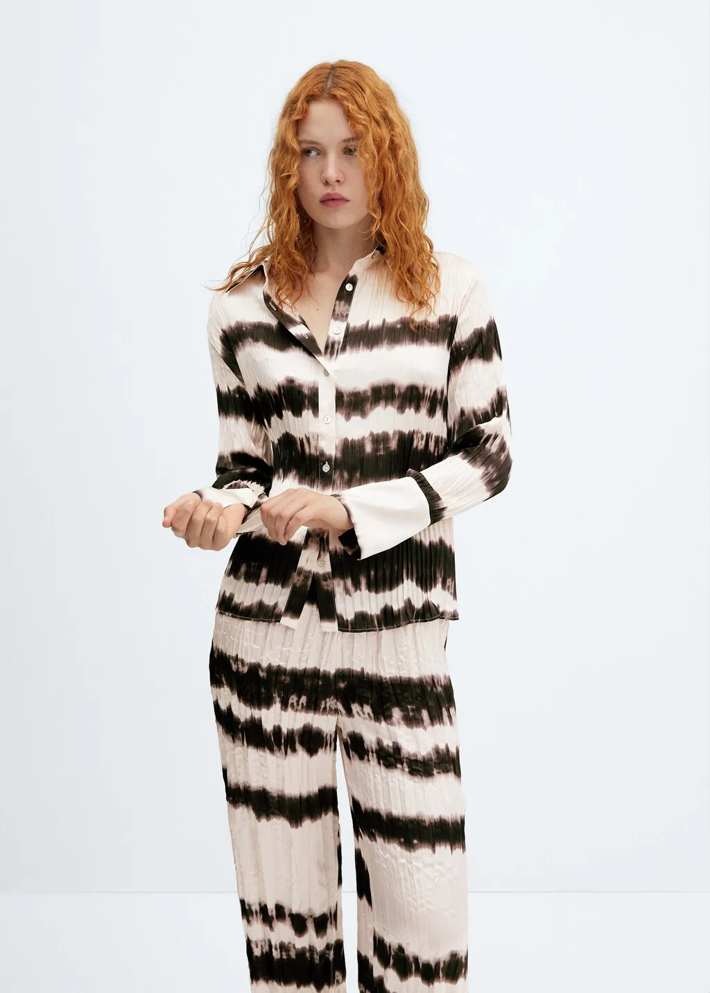 Pantaloni plissettati tie-dye