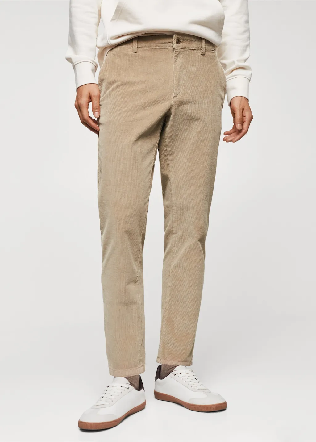 Pantaloni tapered crop velluto a coste