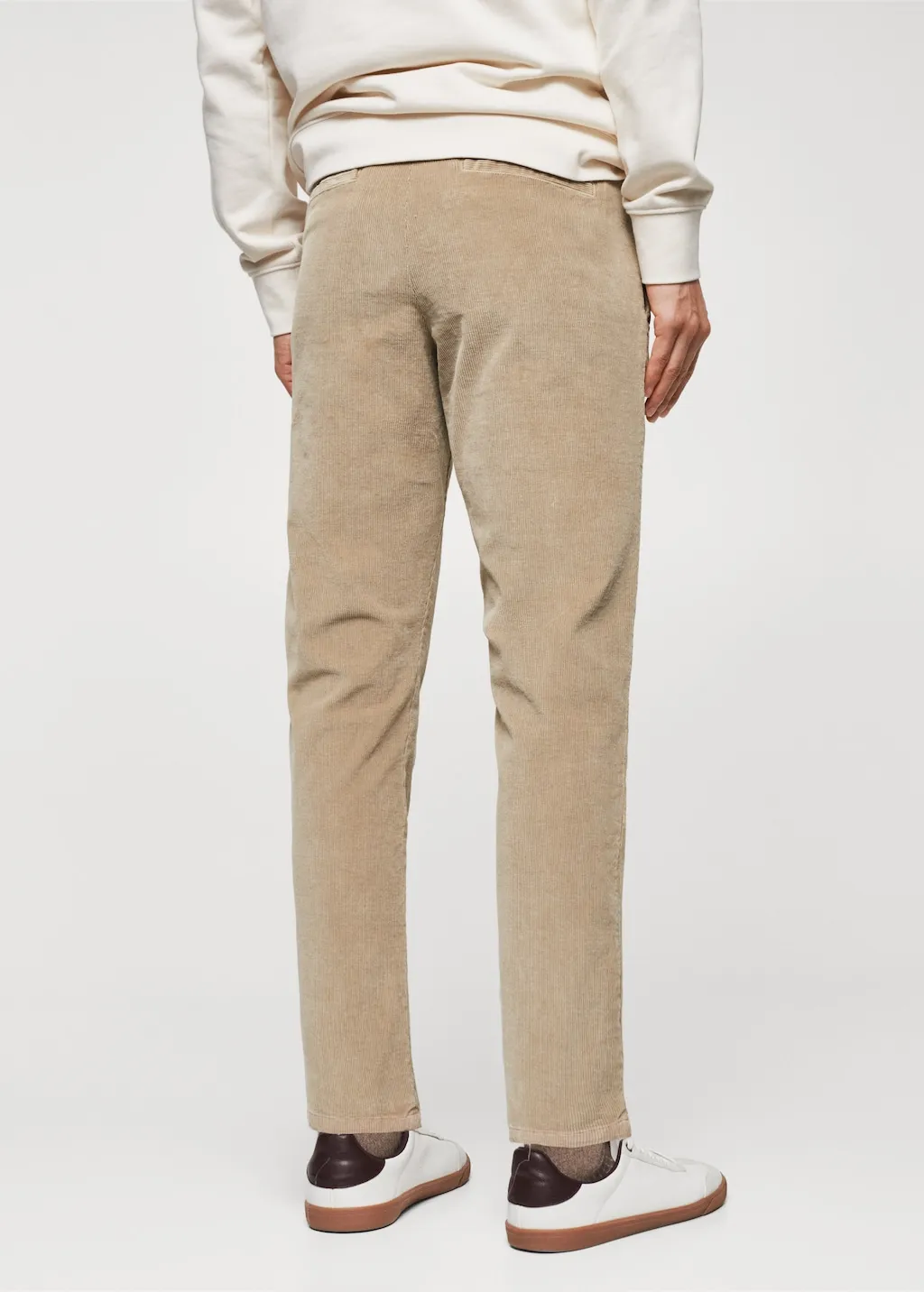 Pantaloni tapered crop velluto a coste