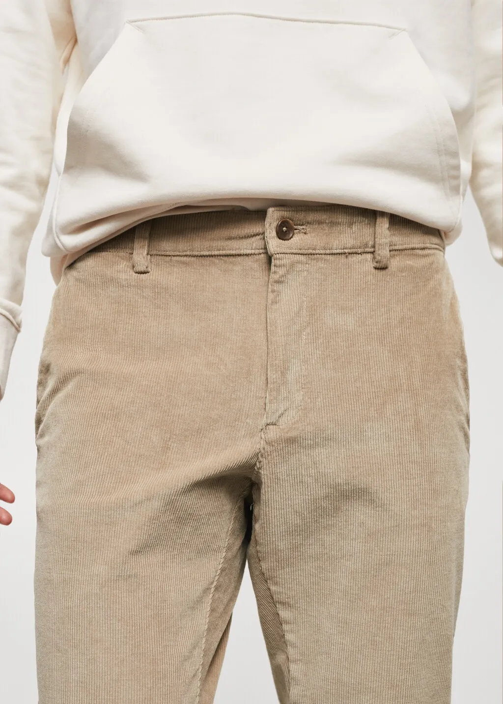 Pantaloni tapered crop velluto a coste