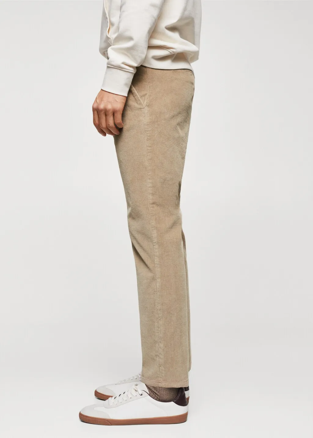Pantaloni tapered crop velluto a coste