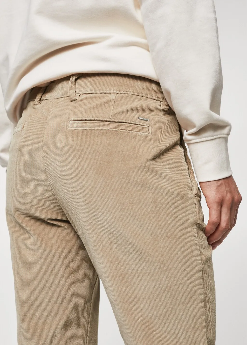 Pantaloni tapered crop velluto a coste