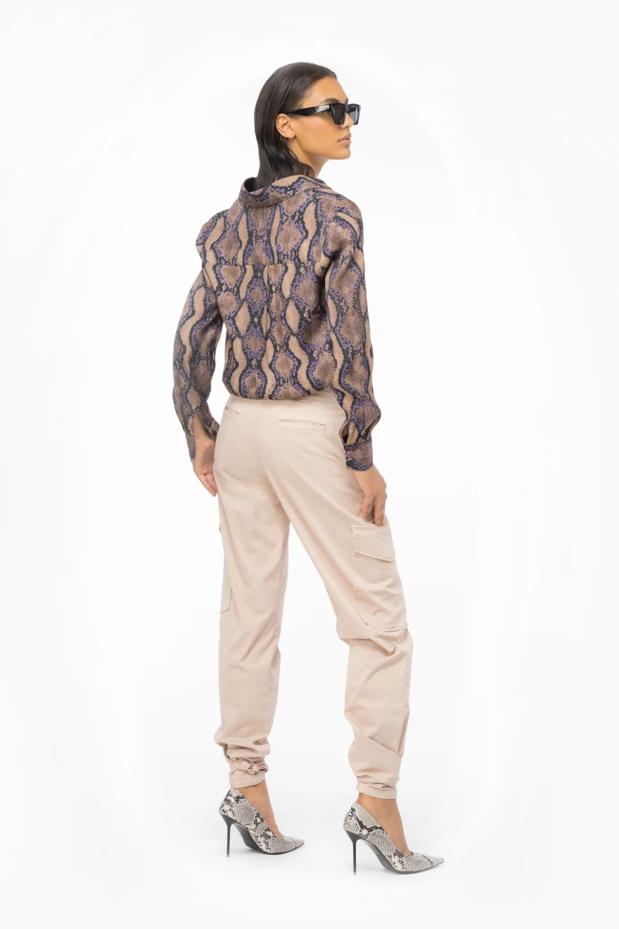 PINKO Pantaloni cargo in raso stretch