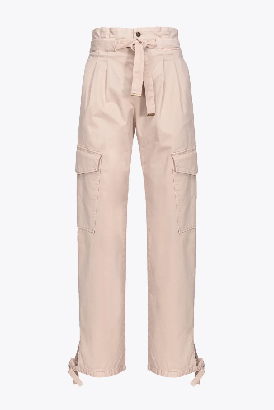 PINKO Pantaloni cargo in raso stretch