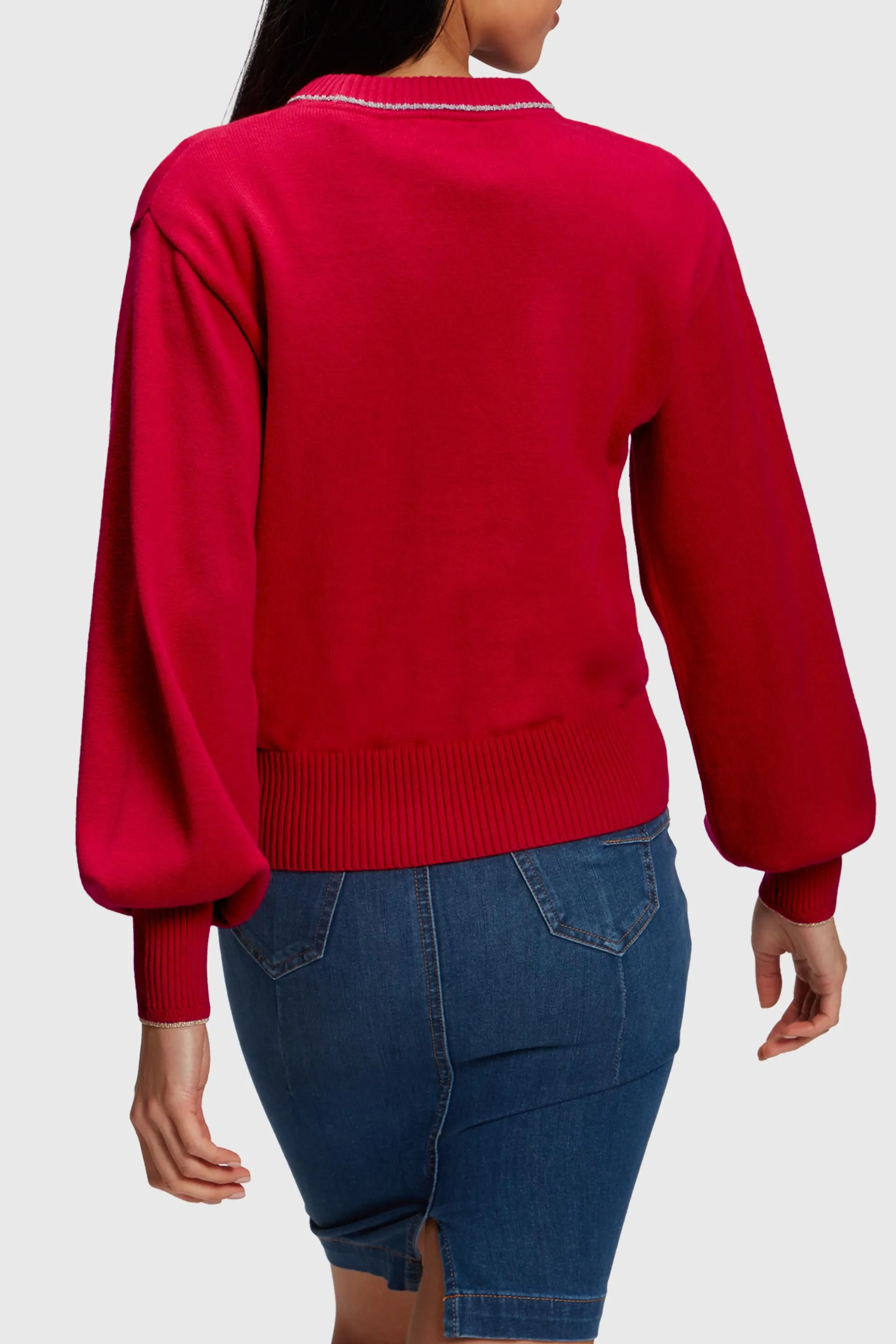 Pullover con maniche a sbuffo, con cashmere