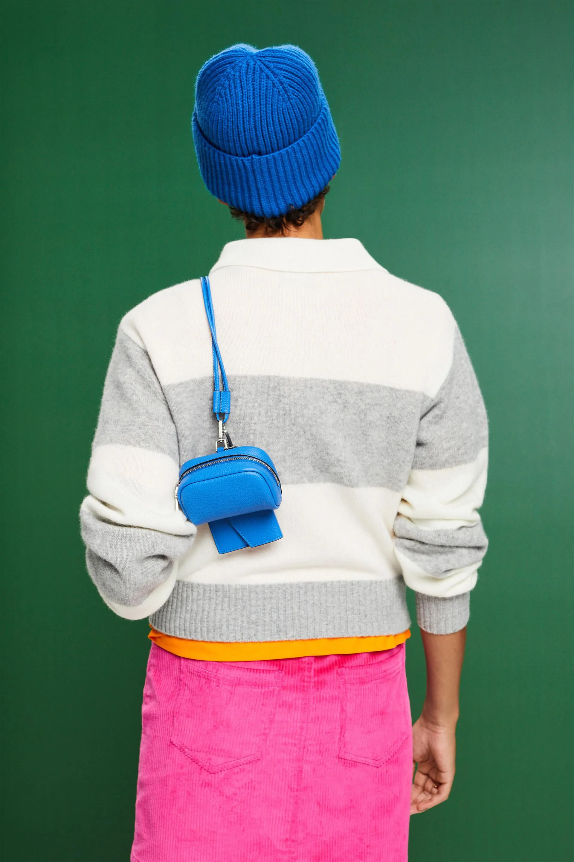 Pullover in cachemire stile polo a righe rugby