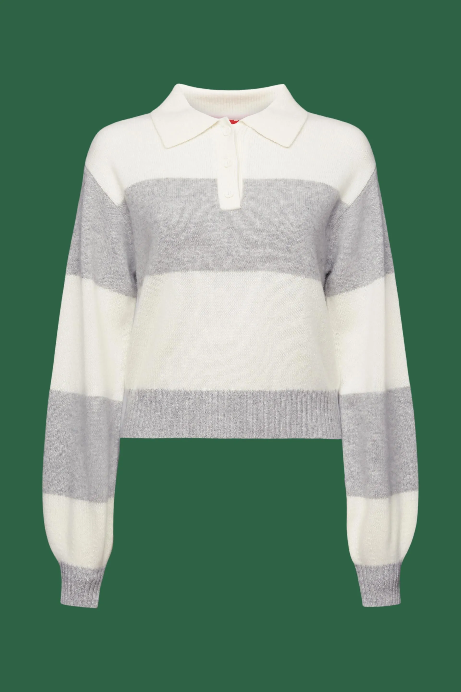 Pullover in cachemire stile polo a righe rugby