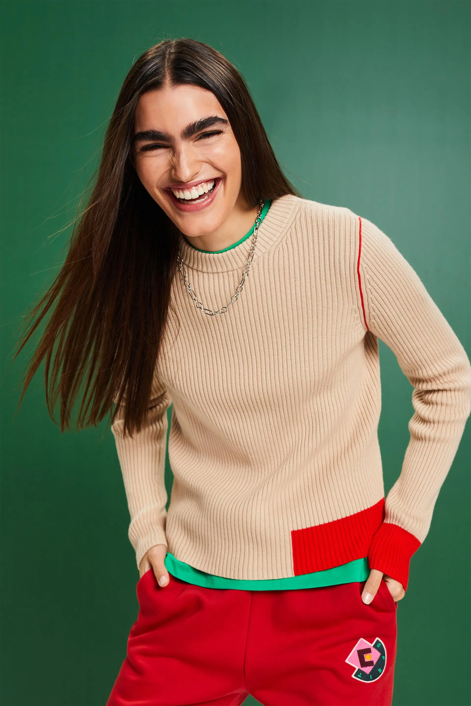 Pullover in maglia a coste