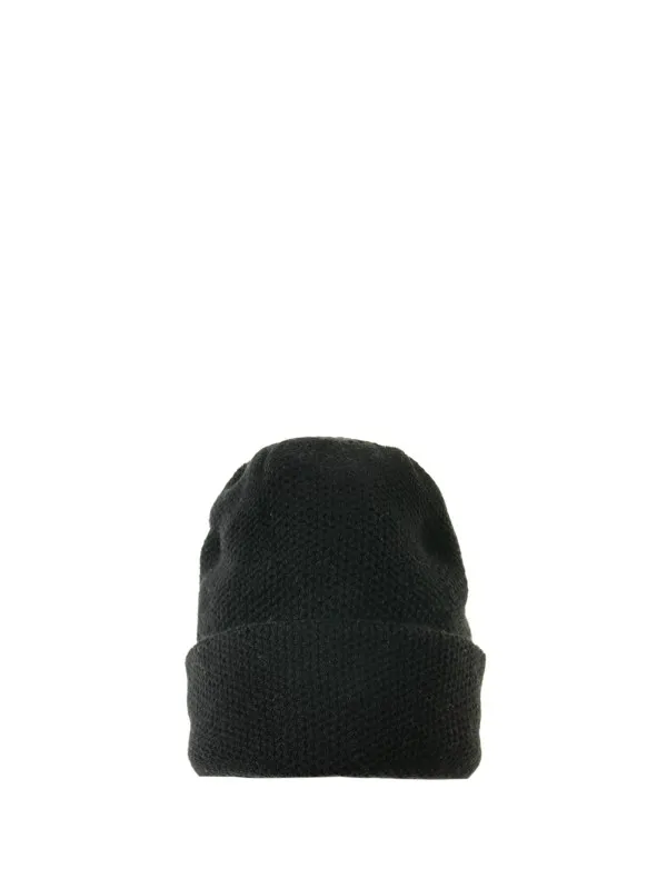 Pure cashmere honeycomb hat with double turn-up