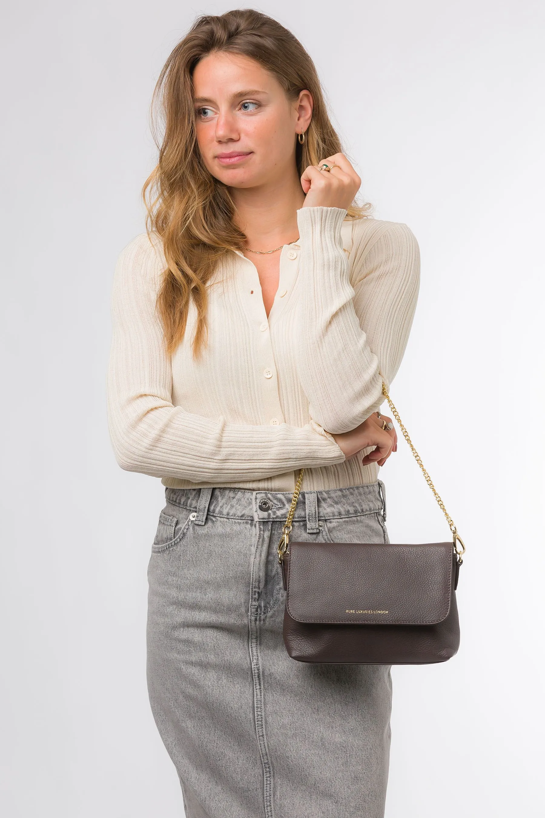 Pure Luxuries London - Jazmine - Borsa a pochette in pelle nappa