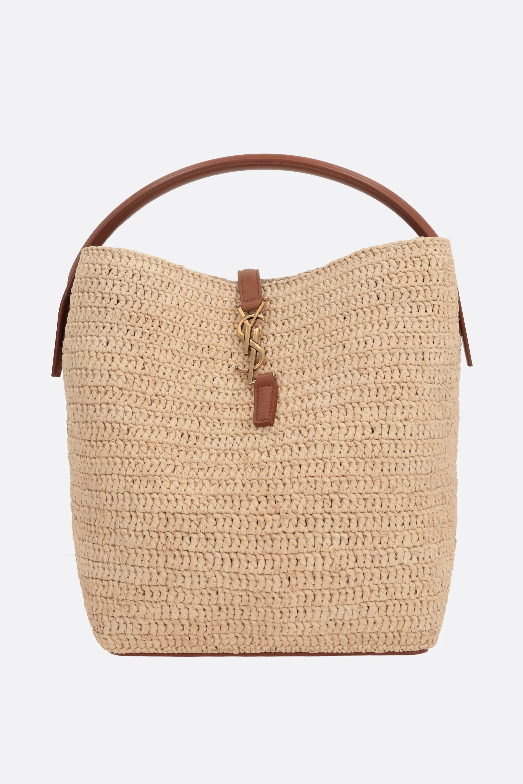 SAINT LAURENT borsa a secchiello Le 37 in rafia