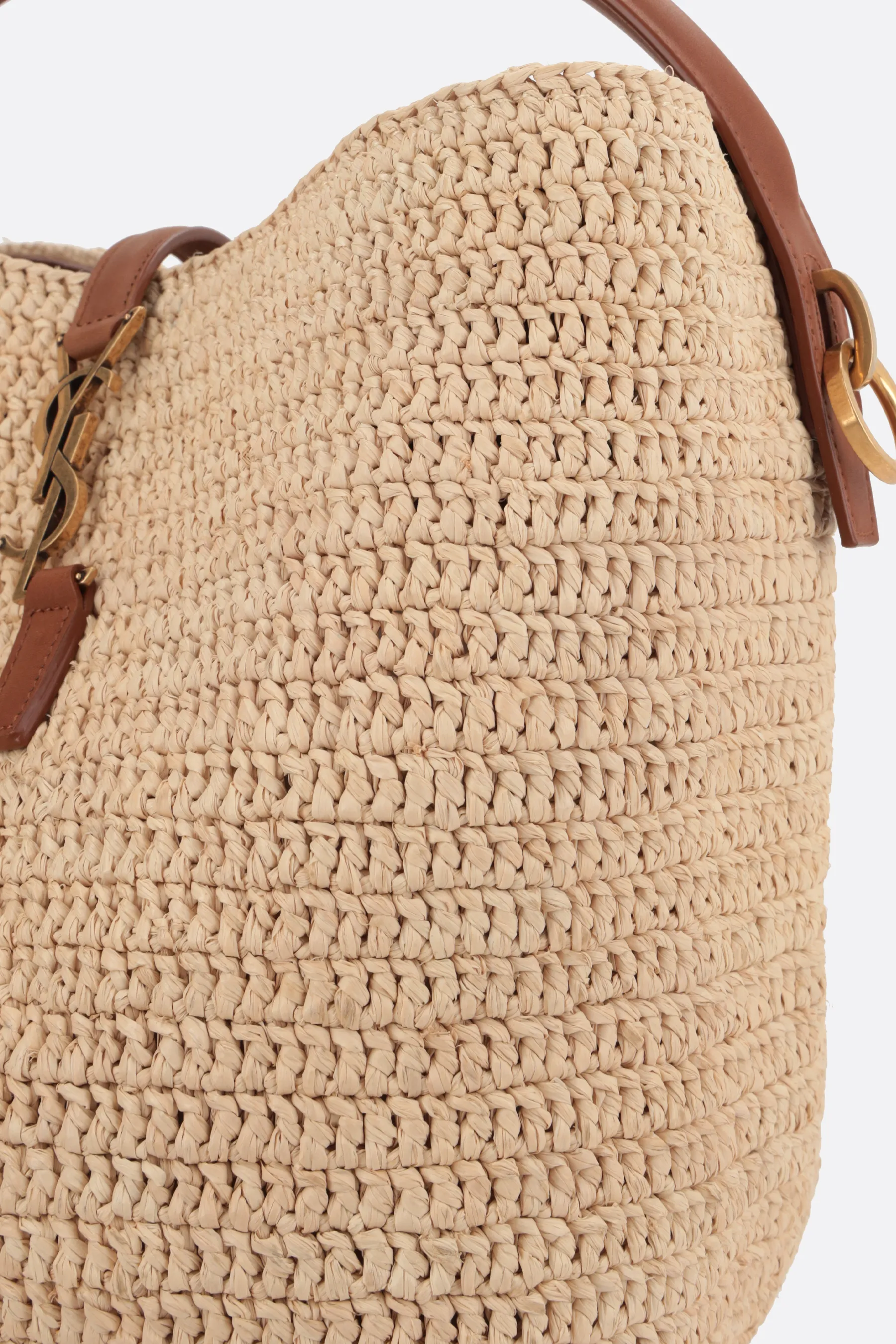 SAINT LAURENT borsa a secchiello Le 37 in rafia
