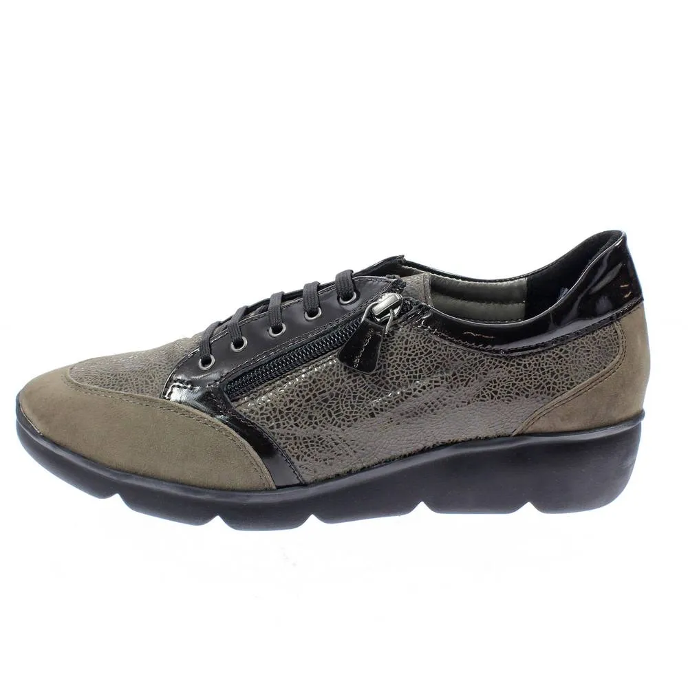 Scarpe comfort stringate con cerniera