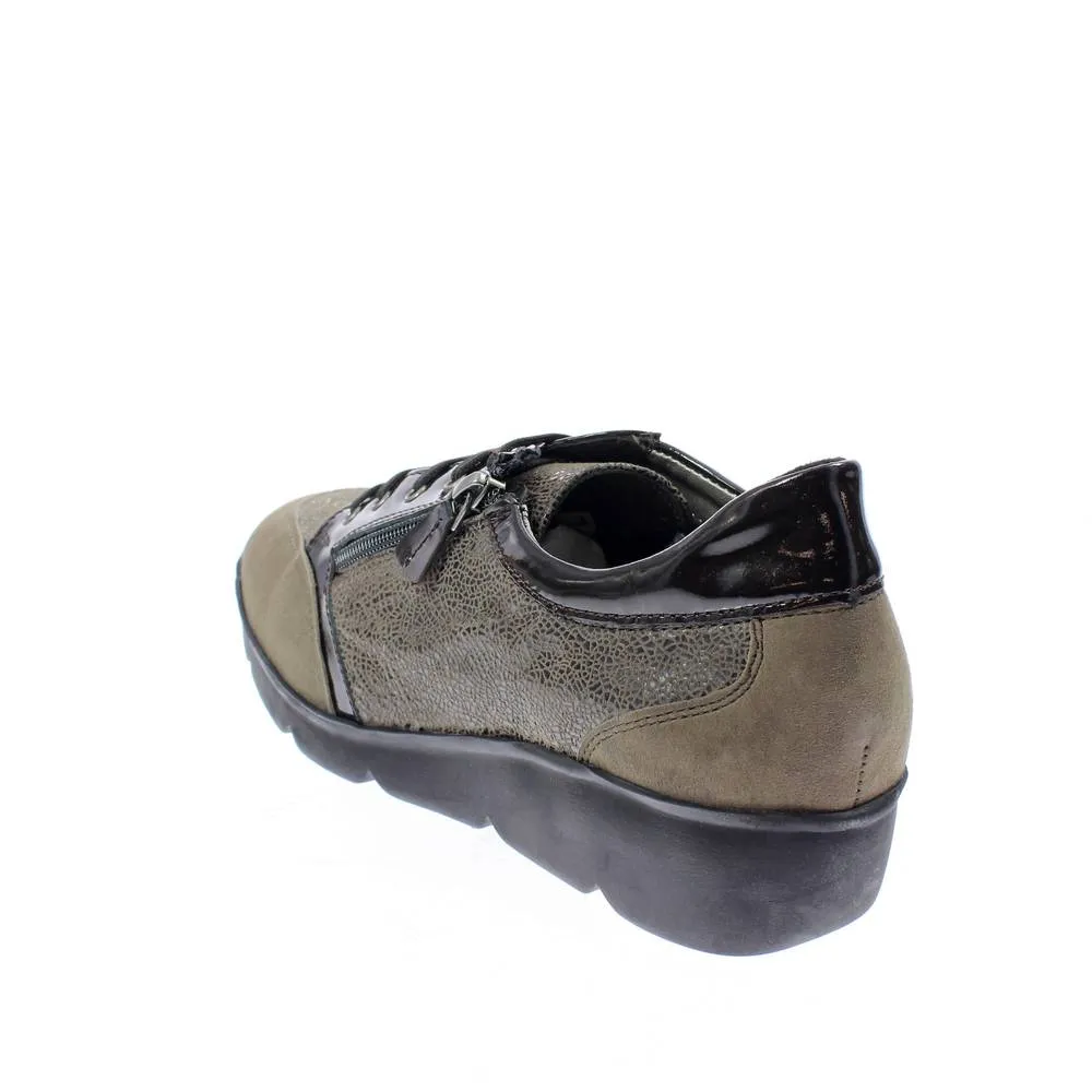 Scarpe comfort stringate con cerniera